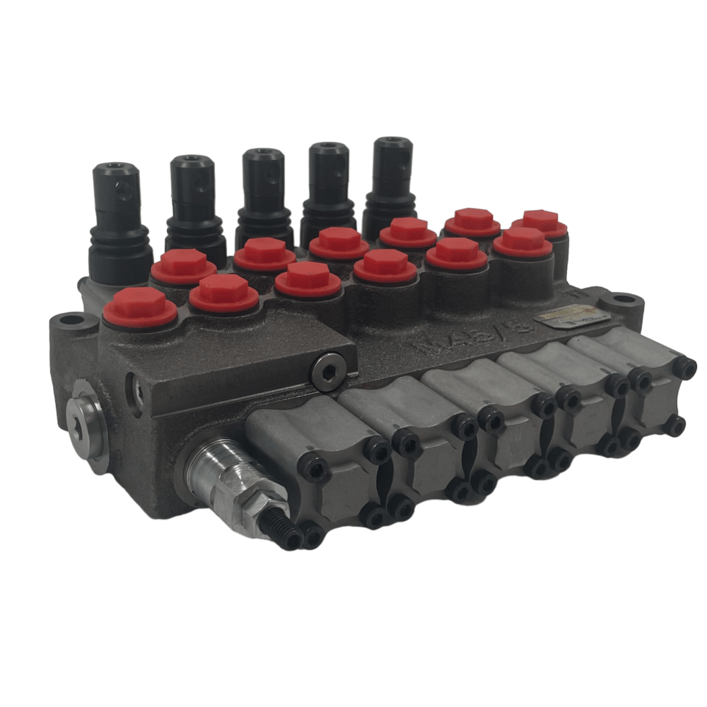 Válvula de controle hidráulica do centro aberto 5-bobina HC-M45/5-IR301-(150) W002H002F001*5- AG02