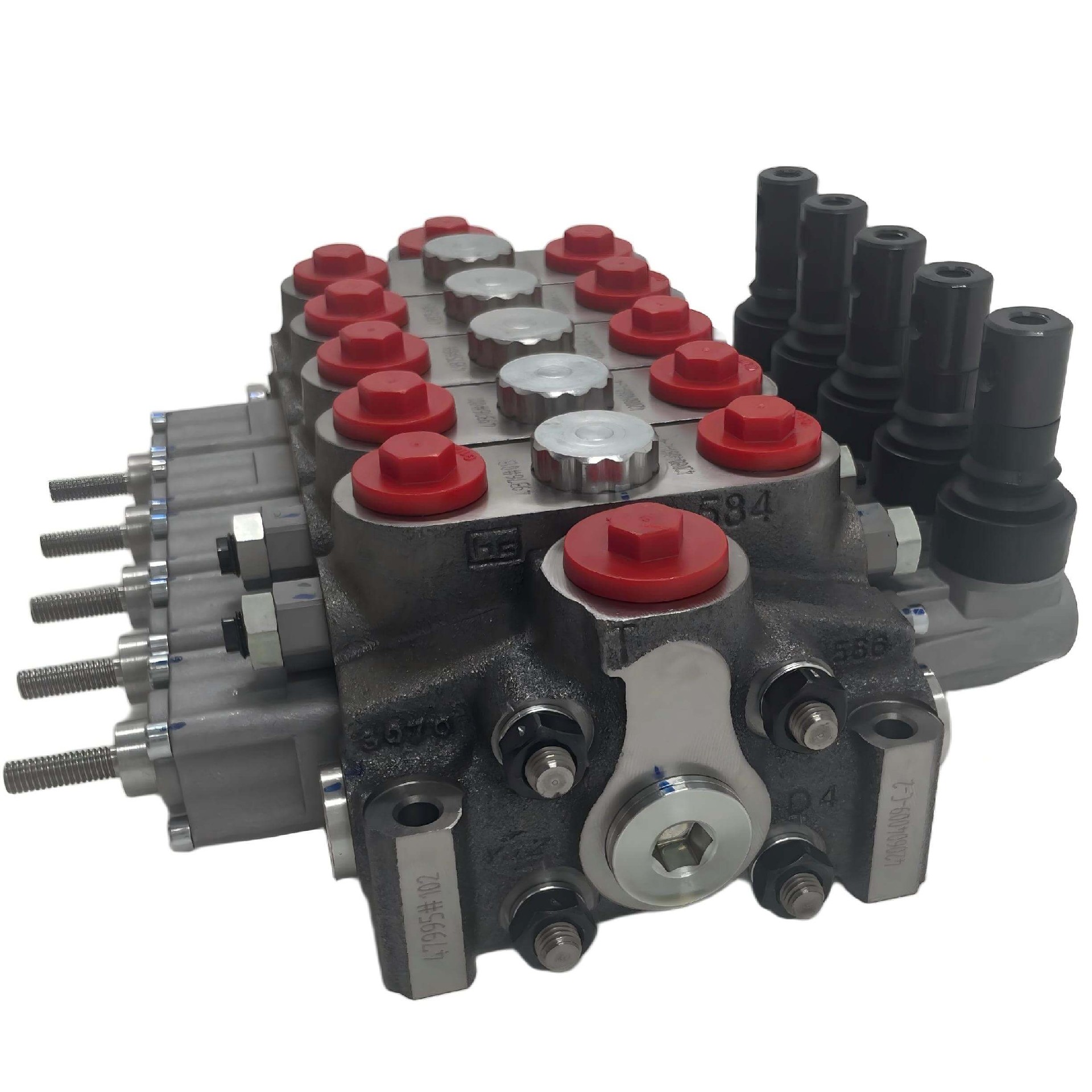 Válvula de Controle Hidráulico Direcional Manual Seccional de 5 Carretéis Operada por Alavanca Hydrocontrol HC-D4/5-IL009(210)AG04 W002AH001F001A-TJ AG05.